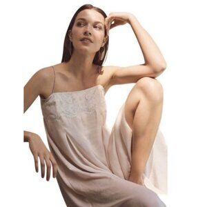 Anthropologie Saturday Sunday Wide Leg Strap Tie Flowy Jumpsuit Lace XS Pink